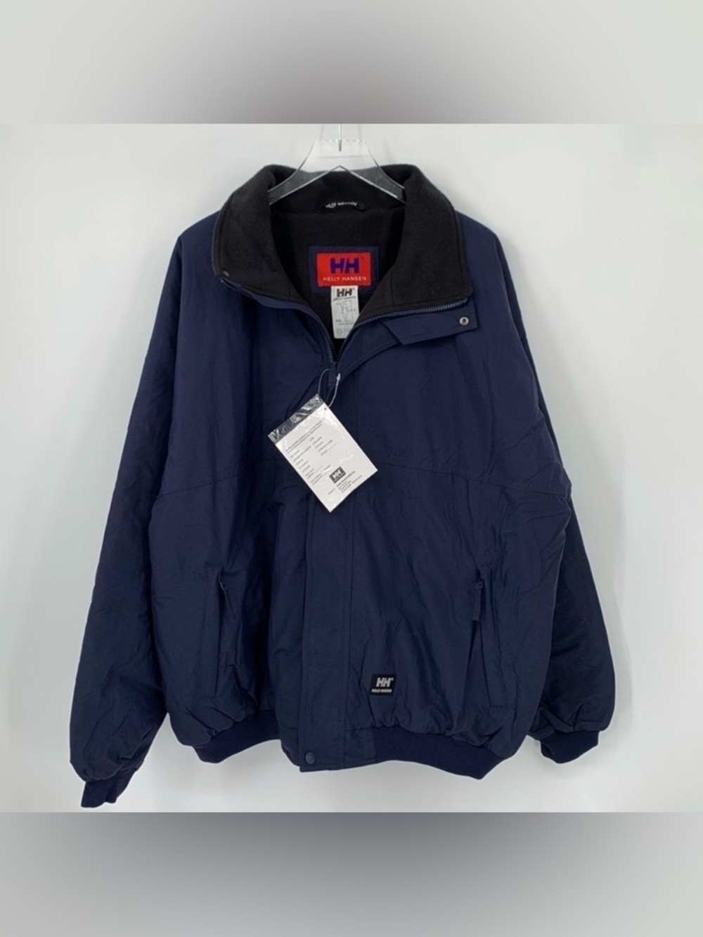 Helly Hansen Storm Jacket coat fleece lined zipper Navy Blue men nylon new XXL - Picture 1 of 6